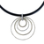 Silber- und Leder-Anhänger-Halskette, 'Modern Echo' - Moderne Halskette aus Leder und Sterling