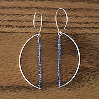 Iolite dangle earrings, 'Blue Horizon' - Natural Iolite Dangle Earrings