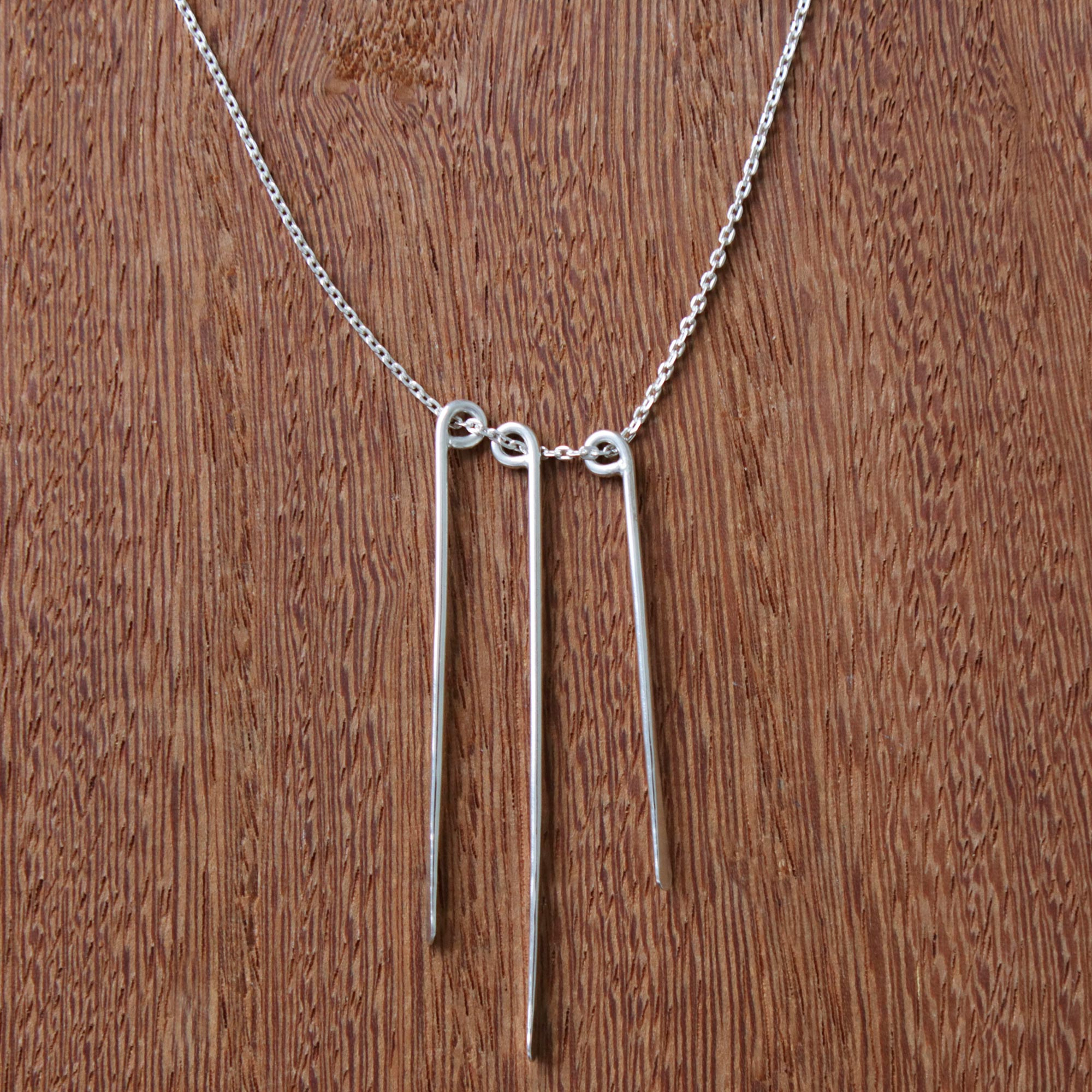 925 Sterling Silver Large Bar Necklace