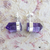 Amethyst stud earrings, 'Intuitive Energy' - Hand Cut Prism Amethyst Stud Earrings from Brazil