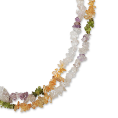 Multi-gemstone beaded necklace, 'Treasures of Brazil' - Beaded Multigem Necklace