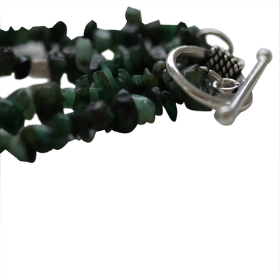 Emerald beaded strand necklace, 'Mystic Energy' - Emerald Gemstone Double Strand Necklace from Brazil