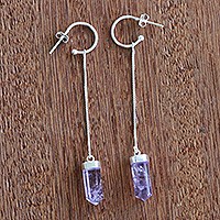 Pendientes colgantes de amatista, 'Lilac Prism'