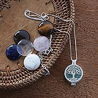 Convertible gemstone pendant necklace, Precious Tree of Life