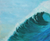 'la onda diagonal' (2021) - pintura de surf azul de bellas artes brasileña firmada