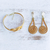 Gold plated golden grass jewelry set, 'Infinite Saffron' - Handmade Golden Grass Jewelry Set