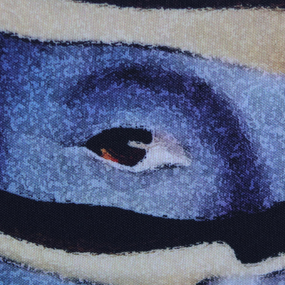 Impresión giclée sobre lienzo - Impresión giclée de edición limitada de pintura de máscara surrealista azul