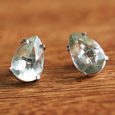 Prasiolite deals stud earrings