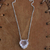 Halskette mit Rosenquarz-Anhänger - Rosenquarz-Valentinsherz an Sterlingsilberkette