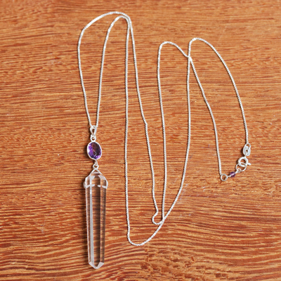 Equilibrium Silver Plated Crystal Set Pendant Necklace Mum