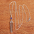 Amethyst and quartz long pendant necklace, 'Natural Equilibrium' - Clear Quartz and Amethyst Necklace