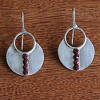 Cultured pearl drop earrings, 'Wine Not' - Sterling Silver and Cultured Pearl Earrings