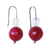 Quartz drop earrings, 'Crystalline Crimson' - Faceted Red and Crystal Quartz Drop Earrings from Brazil thumbail