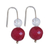 Quartz drop earrings, 'Crystalline Crimson' - Faceted Red and Crystal Quartz Drop Earrings from Brazil (image 2b) thumbail