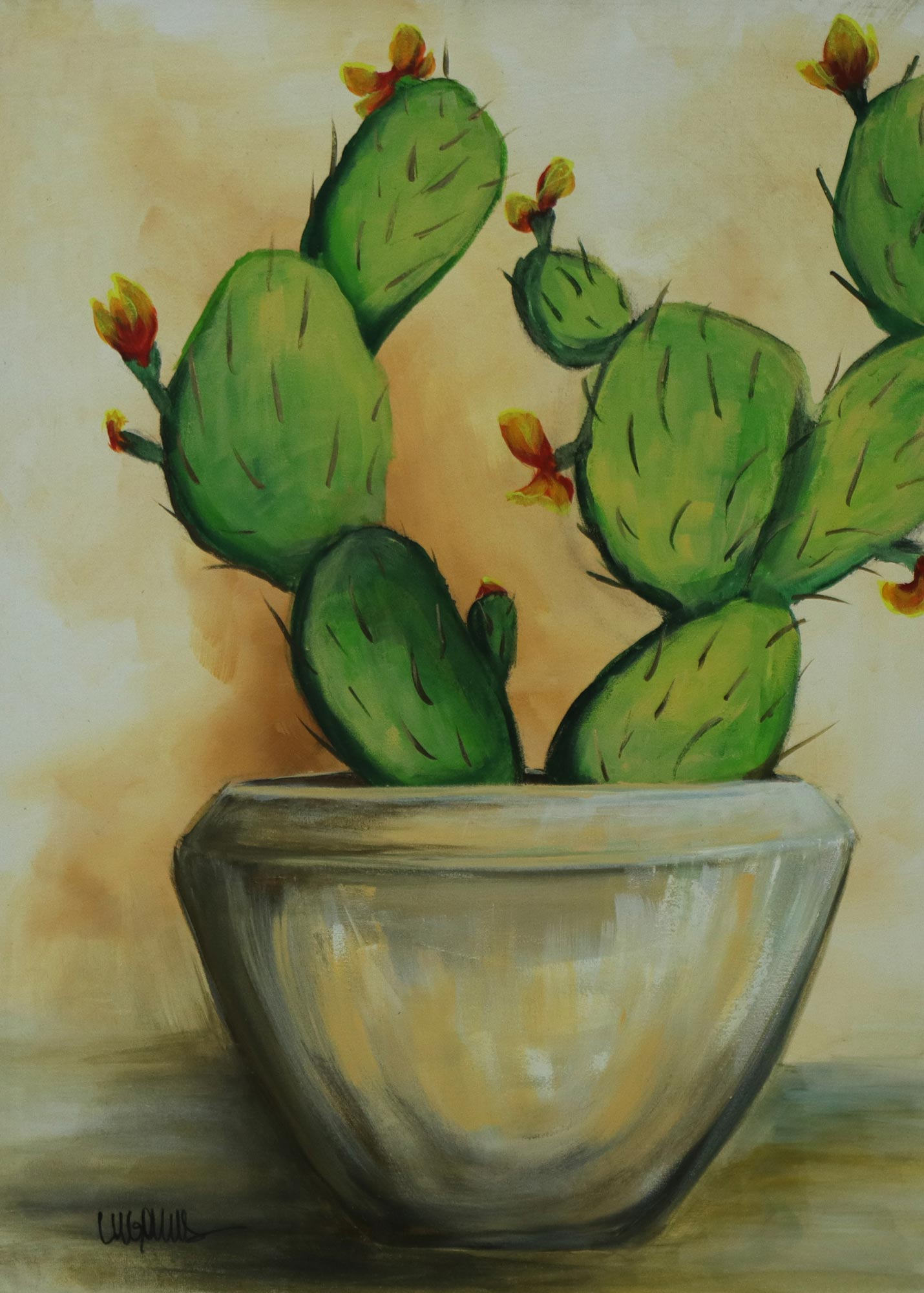 cactus acrylic painting