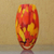 Handblown art glass vase, 'Colors of Fire' - Unique Murano Inspired Glass Vase In Yellows and Orange (image 2b) thumbail