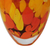 Handblown art glass vase, 'Colors of Fire' - Unique Murano Inspired Glass Vase In Yellows and Orange (image 2d) thumbail