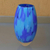 Handblown art glass vase, 'Colors of the Sky' - Unique Murano Inspired Glass Vase In Shades of Blue