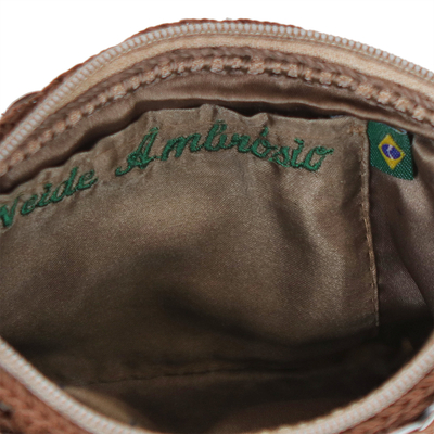 Recycled pop-top shoulder bag, 'Golden Shimmer' NOVICA Brazil - Golden Soda Pop-top Shoulder Bag Crocheted by Hand in Brazil