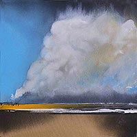 'La tormenta' - Pintura al óleo y acrílico que representa una tormenta lejana