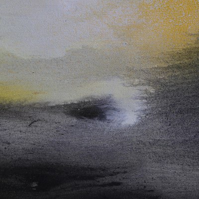 'The Cloud Passes' - Öl und Acryl auf Leinwand mit vorbeiziehenden dunklen Wolken