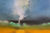 'Landschaft mit Tornado' - Walschwanz-Tornado-Landschaft in Acryl und Öl