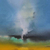 'Landschaft mit Tornado' - Walschwanz-Tornado-Landschaft in Acryl und Öl