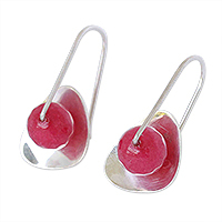 Quartz drop earrings, 'Blush' - Sterling Silver Drop Earrings with Quartz