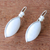 Agate and cultured pearl drop earrings, 'White Heat' - Artisan Crafted Cultured Pearl and Agate Earrings (image 2b) thumbail