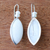 Agate and cultured pearl drop earrings, 'White Heat' - Artisan Crafted Cultured Pearl and Agate Earrings (image 2c) thumbail