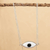 Halskette mit Achat- und Onyx-Anhänger, 'Seeing You' - Halskette aus weißem Achat und schwarzem Onyx mit Augenanhänger in Silber