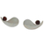 Garnet button earrings, 'Abstract Eye' - Sterling Silver Post Earrings in Eye Form with Garnets thumbail