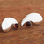 Garnet button earrings, 'Abstract Eye' - Sterling Silver Post Earrings in Eye Form with Garnets (image 2b) thumbail