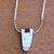 Halskette mit Rosenquarz und Keramik-Anhänger, 'Reconnected' - Rosenquarz-Mosaik-Anhänger-Halskette mit einer Zuchtperle