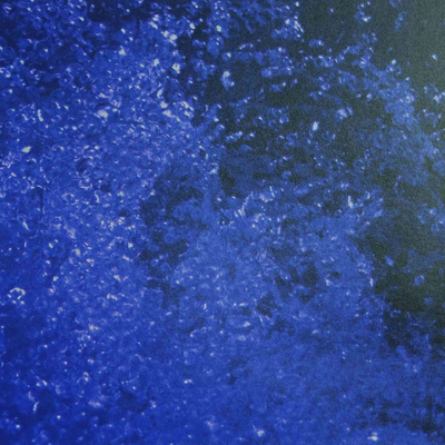 Color photograph, 'Bubbles II' - Signed Color Photograph of a Blue Ocean Wave