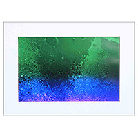 Fotografía en color, 'Bubbles I' - Fotografía en color firmada de una ola marina a la luz del sol