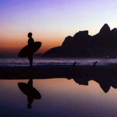 Color photograph, 'Lifestyle' - Signed Color Photograph of a Surfer at Ipanema