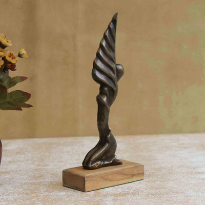 Bronze sculpture, 'Angel of Light II' - Limited-Edition Bronze Angel Sculpture