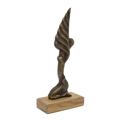 Bronze sculpture, 'Angel of Light II' - Limited-Edition Bronze Angel Sculpture