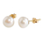 Cultured pearl stud earrings, 'Timeless Classic' - 18k Gold Cultured Pearl Stud Earrings