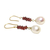 Garnet and cultured pearl gold dangle earrings, 'Riviera' - 14k Gold Earrings with Garnet and Cultured Pearl (image 2c) thumbail