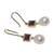 Ruby and cultured pearl dangle earrings, 'Precious Treasure' - 14k Gold Earrings with Ruby and Cultured Pearl (image 2b) thumbail