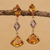 Citrine and amethyst dangle earrings, 'Soul of Elegance' - 14k Gold Earrings with 12 Carats of Amethyst and Citrine thumbail