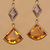 Citrine and amethyst dangle earrings, 'Soul of Elegance' - 14k Gold Earrings with 12 Carats of Amethyst and Citrine (image 2b) thumbail