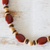 Jasper beaded necklace, 'Red River' - Long Beaded Necklace with Jasper