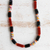 Halskette aus Karneol- und Achatperlen - Lange Perlen-Edelstein- und Keramik-Halskette