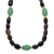 Halskette aus Rauchquarzperlen mit Goldakzent - Grüne und rauchige Quarzkette