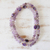 Gold accented amethyst long beaded necklace, 'Lavender Hues' - Long Amethyst Necklace from Brazil thumbail