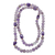 Gold accented amethyst long beaded necklace, 'Lavender Hues' - Long Amethyst Necklace from Brazil (image 2a) thumbail