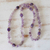 Gold accented amethyst long beaded necklace, 'Lavender Hues' - Long Amethyst Necklace from Brazil (image 2b) thumbail